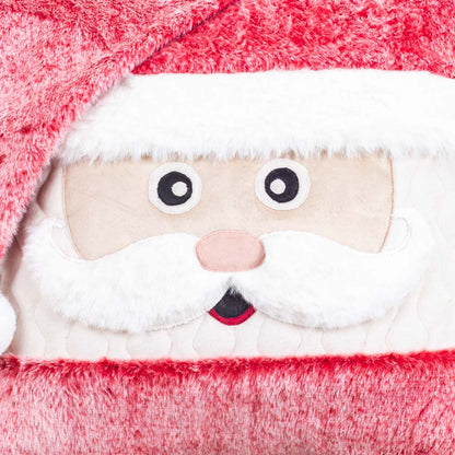 Fluffy Santa Cushion – 16×16 Fur Velvet Febric