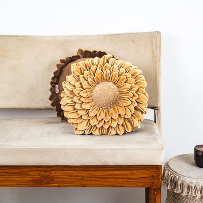 Luxe Velvet Sunflower Cushion Cover