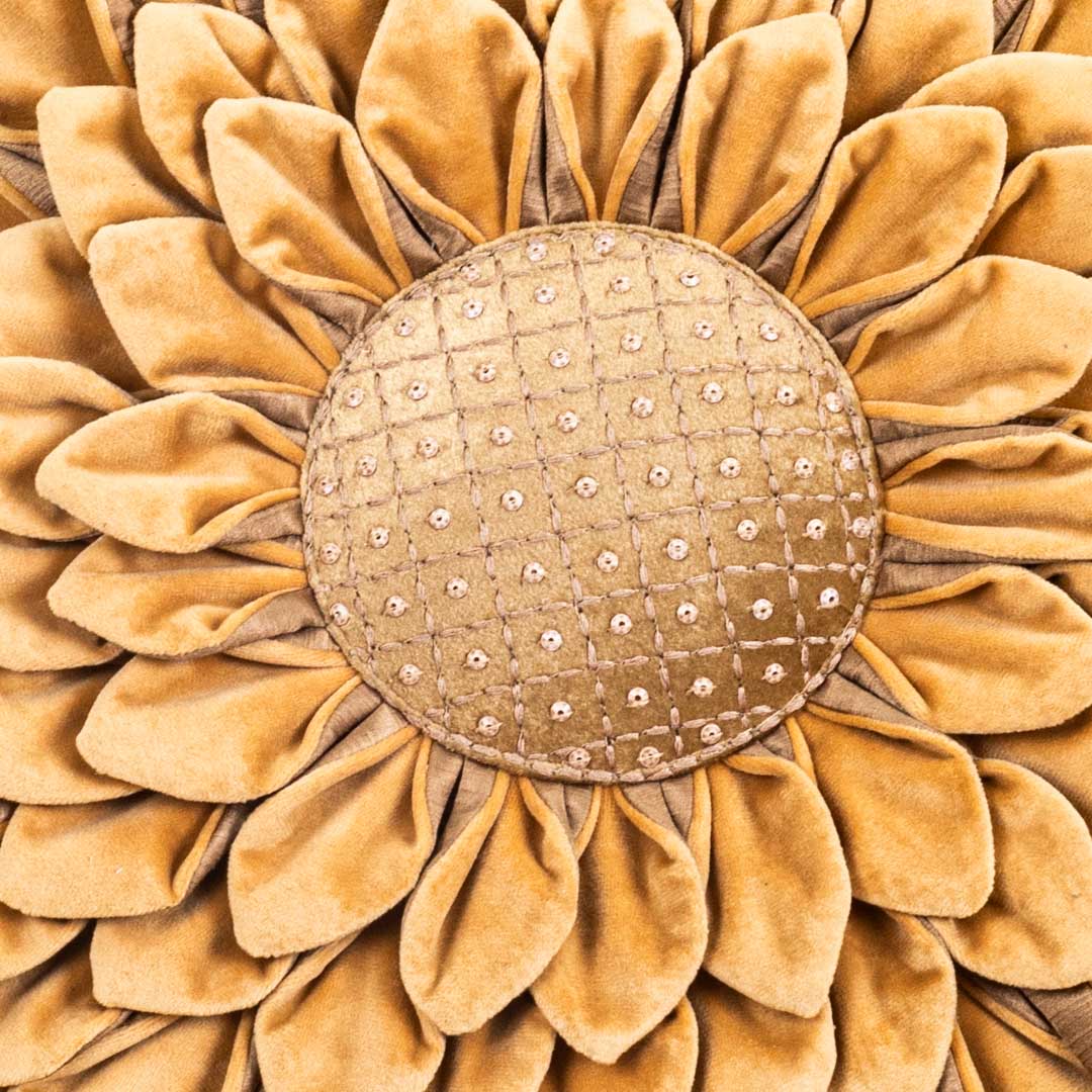 Luxe Velvet Sunflower Cushion Cover