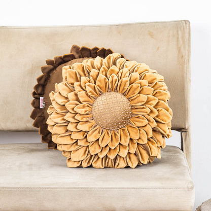 Luxe Velvet Sunflower Cushion Cover