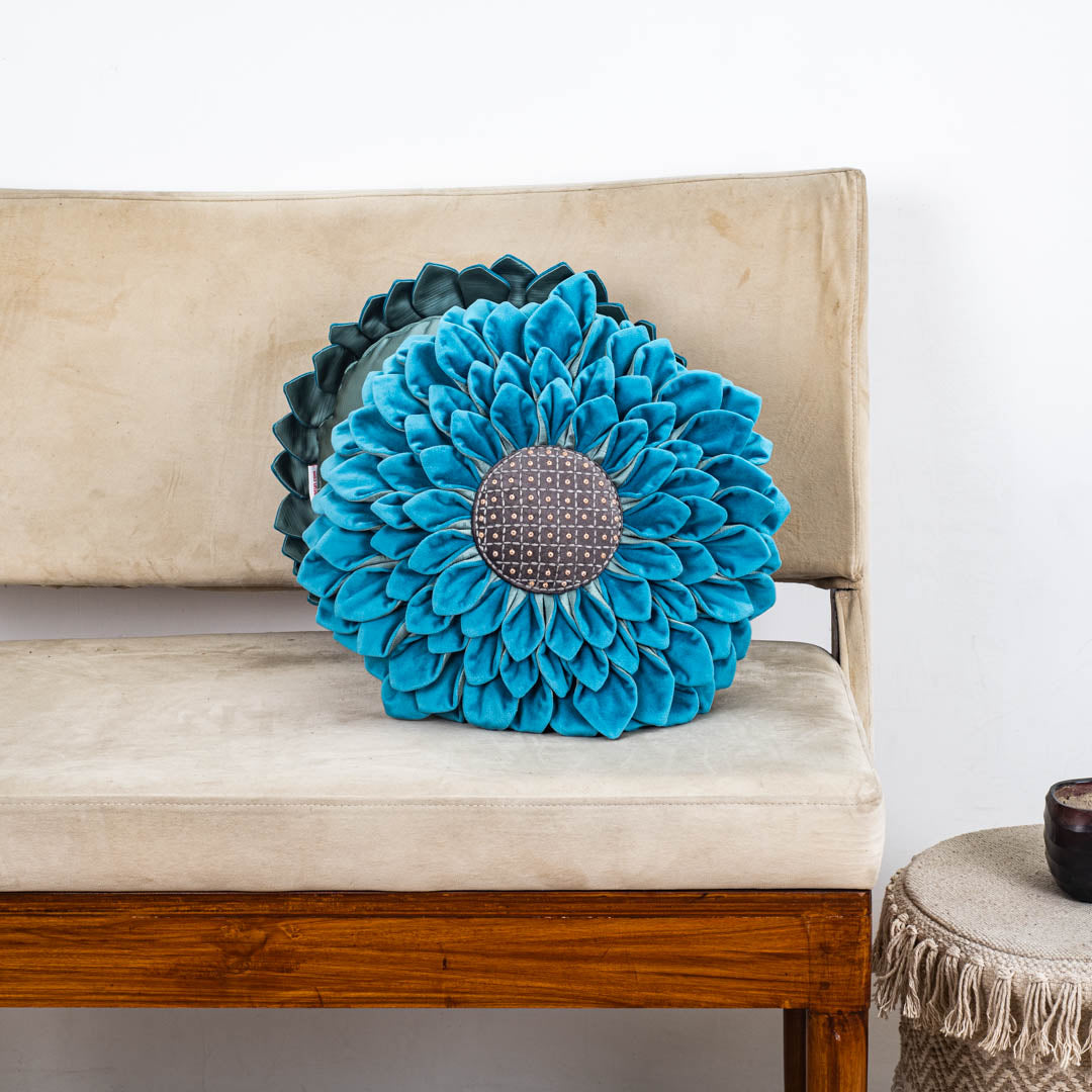 Luxe Velvet Sunflower Cushion Cover