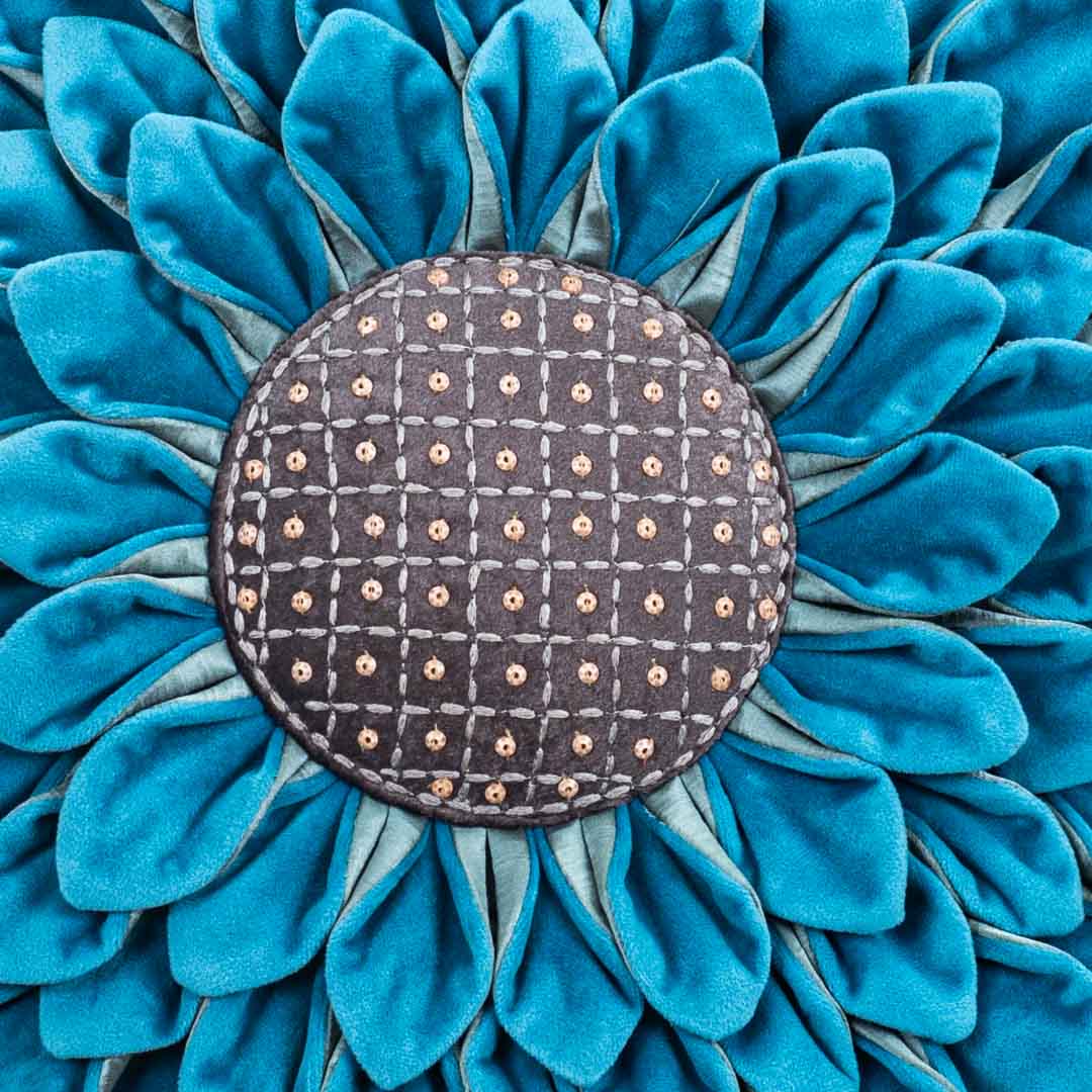 Luxe Velvet Sunflower Cushion Cover