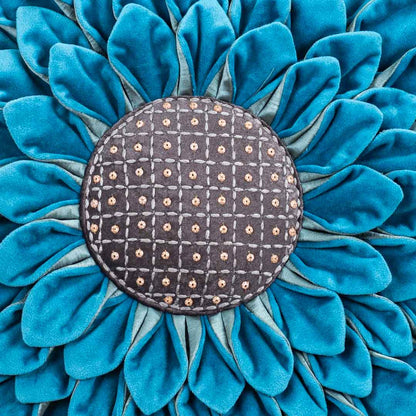 Luxe Velvet Sunflower Cushion Cover