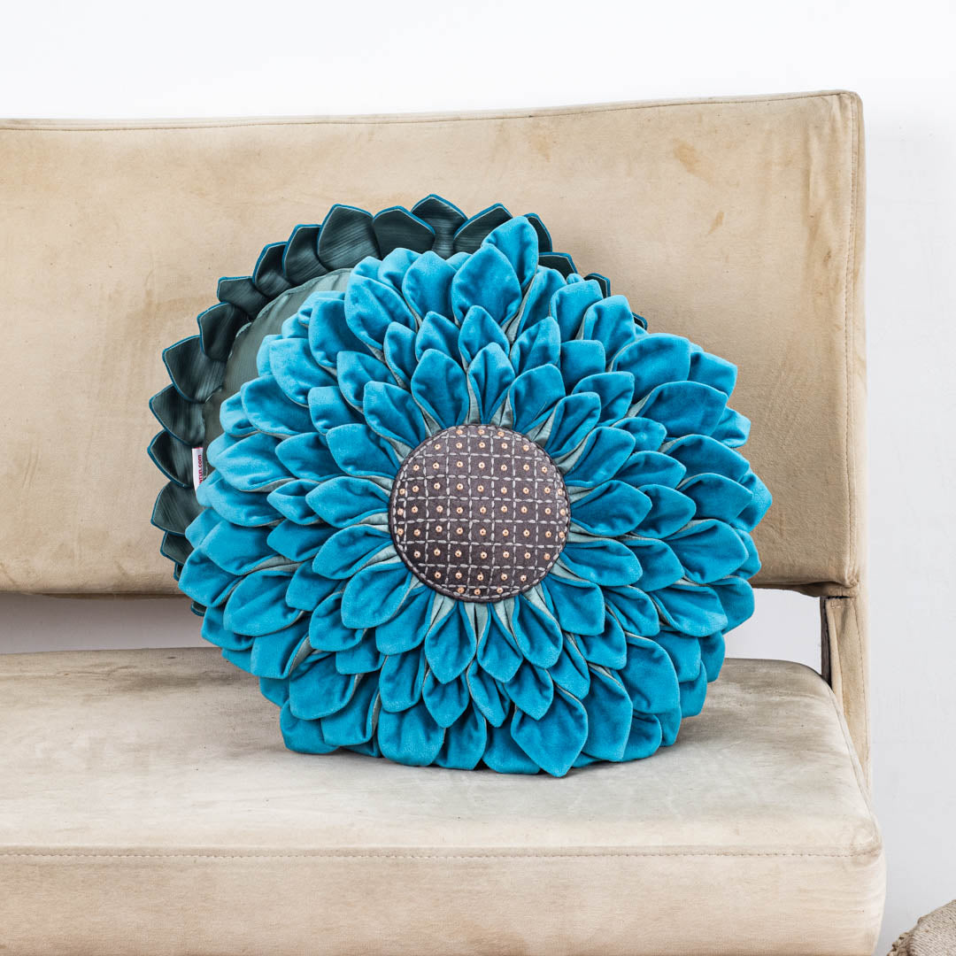 Luxe Velvet Sunflower Cushion Cover