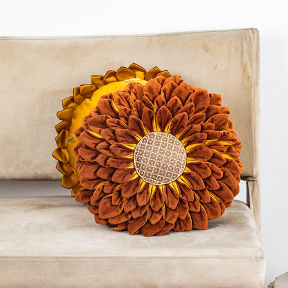 Luxe Velvet Sunflower Cushion Cover
