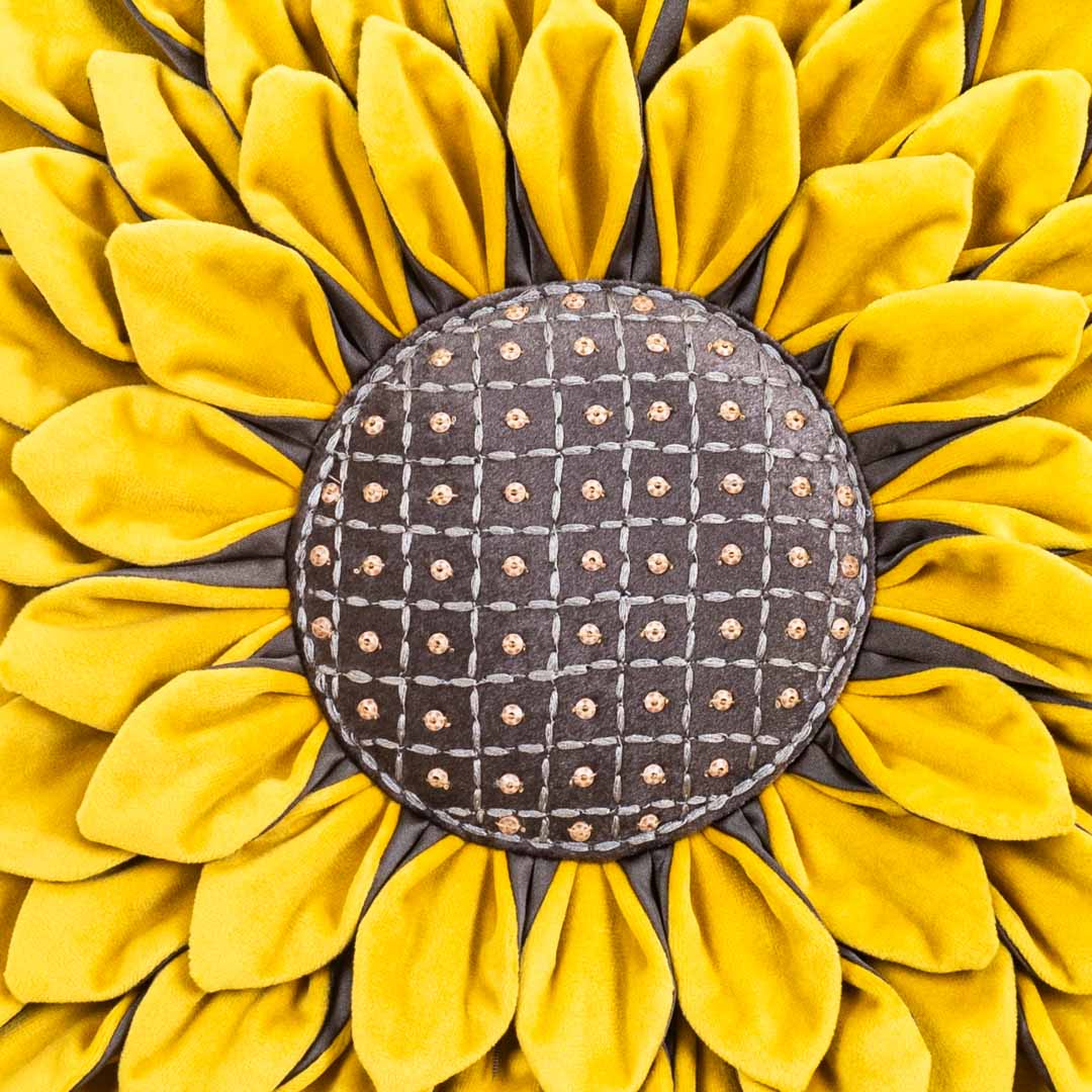 Luxe Velvet Sunflower Cushion Cover