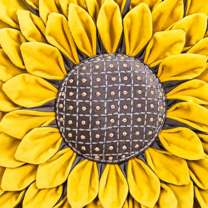 Luxe Velvet Sunflower Cushion Cover