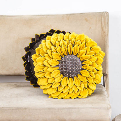 Luxe Velvet Sunflower Cushion Cover