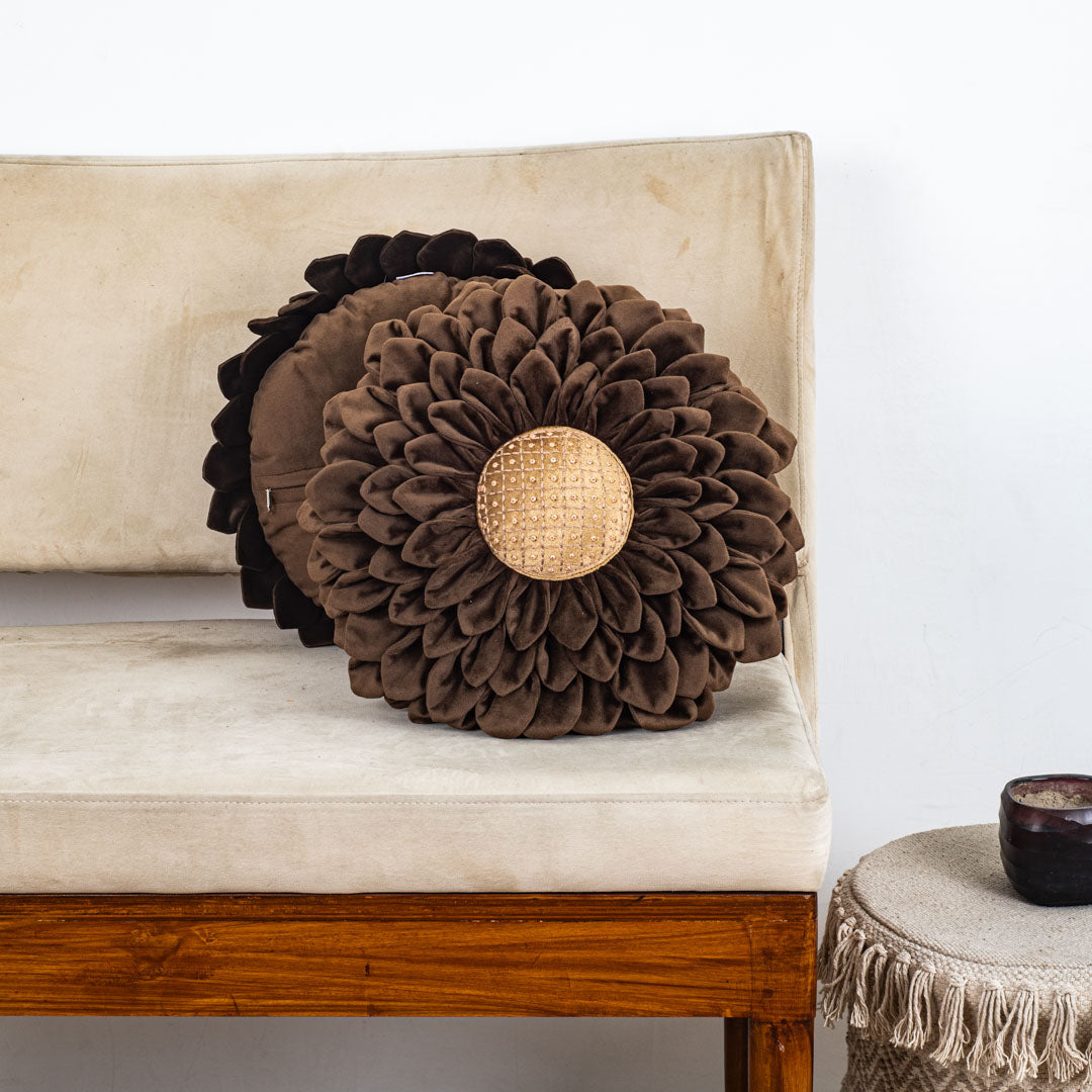 Luxe Velvet Sunflower Cushion Cover