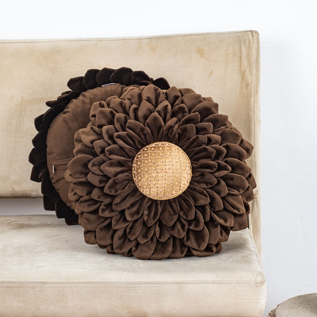 Luxe Velvet Sunflower Cushion Cover