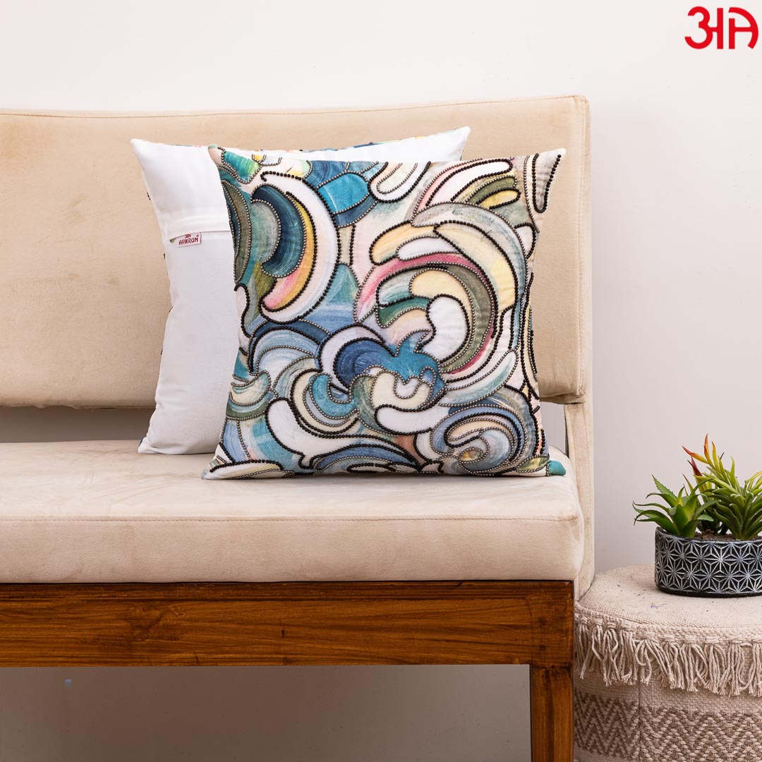 Vibrant Colourful Cloud Velvet Cushion Cover