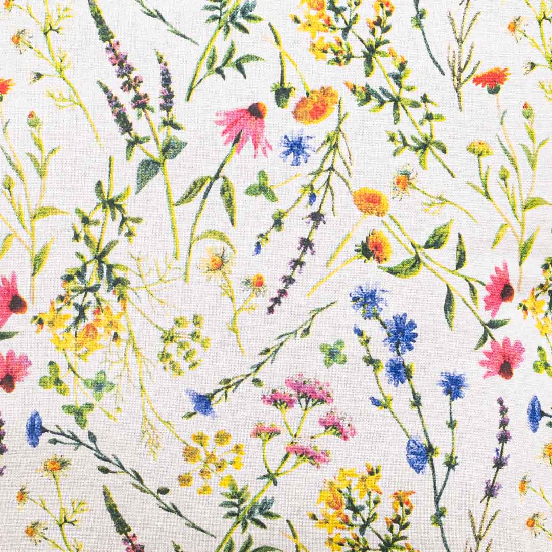 Wildflower Meadow Botanical Cotton Cushion Cover – 16×16″ | Design 2