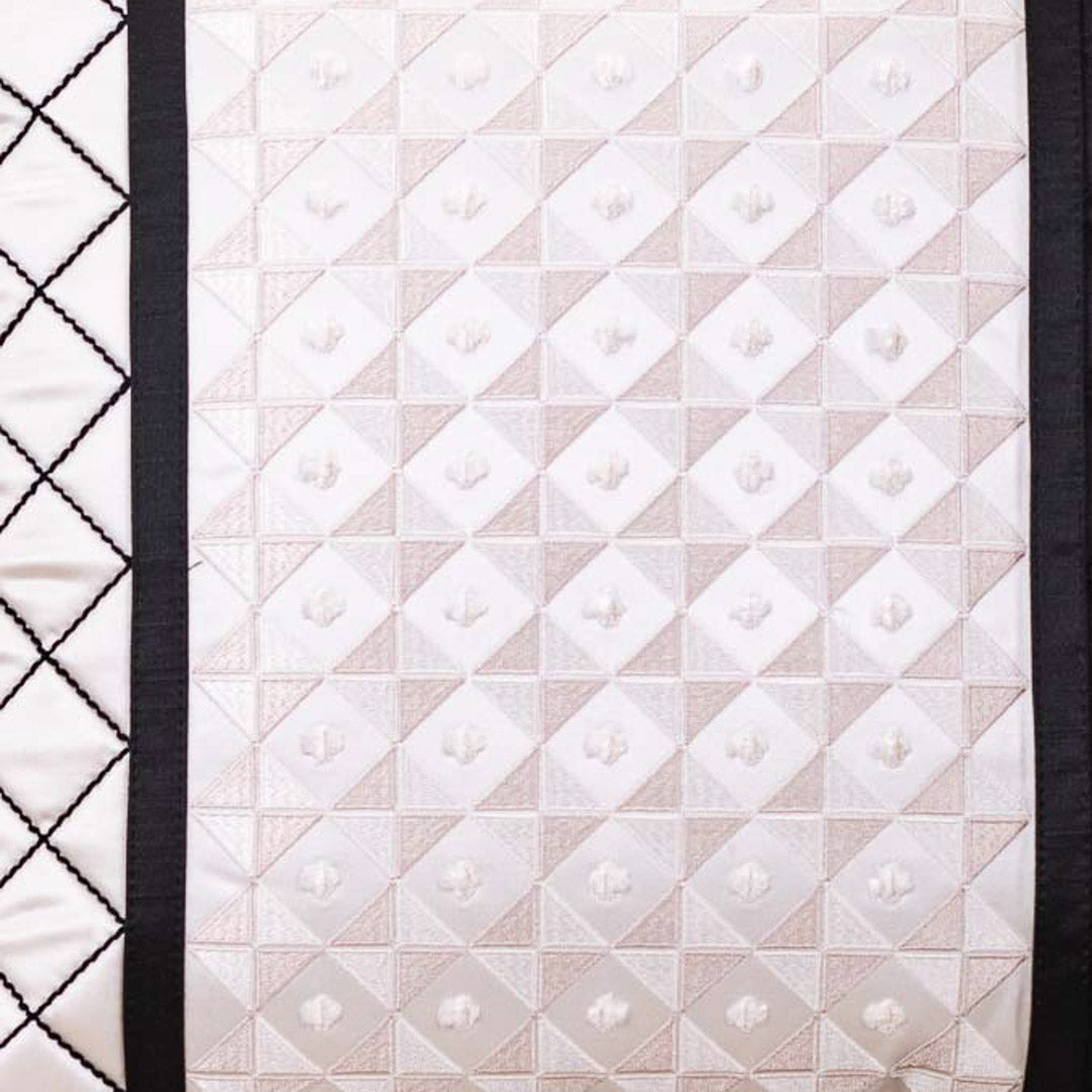 Modern Geometric 16x16 Satin Cushion Cover in Black and White