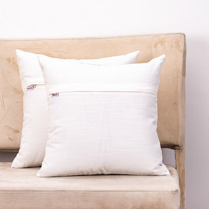 Premium 16x16&quot; Cream Cotton Embroidered Cushion Cover