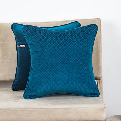 Diamond Stitch Velvet Cushion – 16 × 16 in