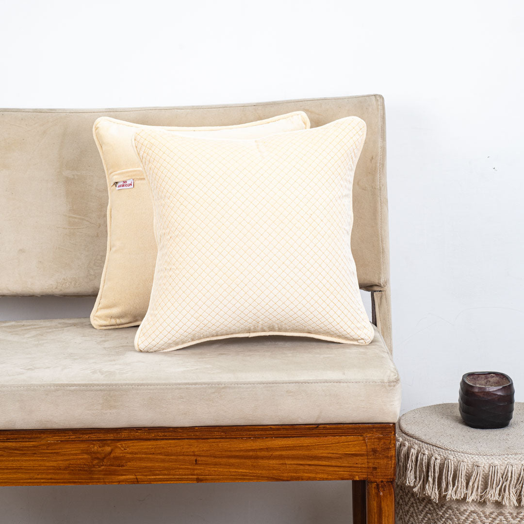 Diamond Stitch Velvet Cushion – 16 × 16 in