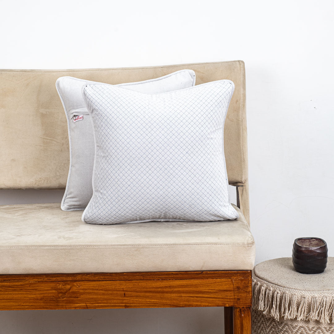 Diamond Stitch Velvet Cushion – 16 × 16 in