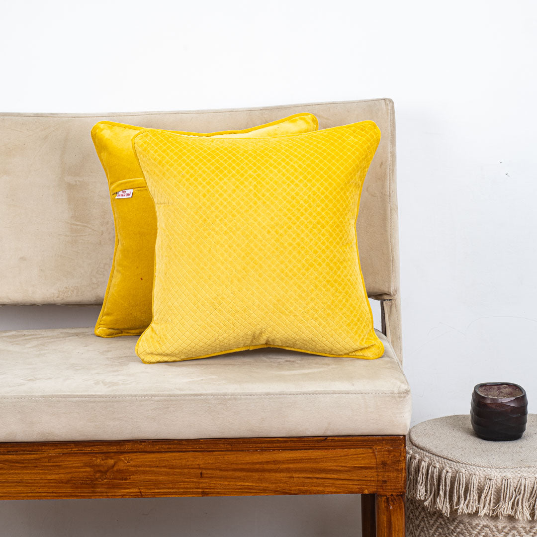 Diamond Stitch Velvet Cushion – 16 × 16 in