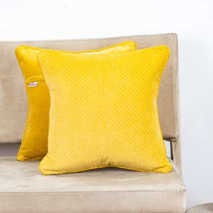 Diamond Stitch Velvet Cushion – 16 × 16 in