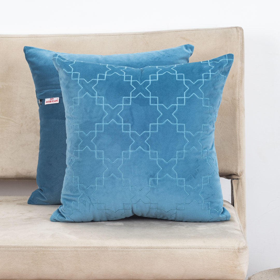 Premium Self Embossed Star Design Cushion Cover