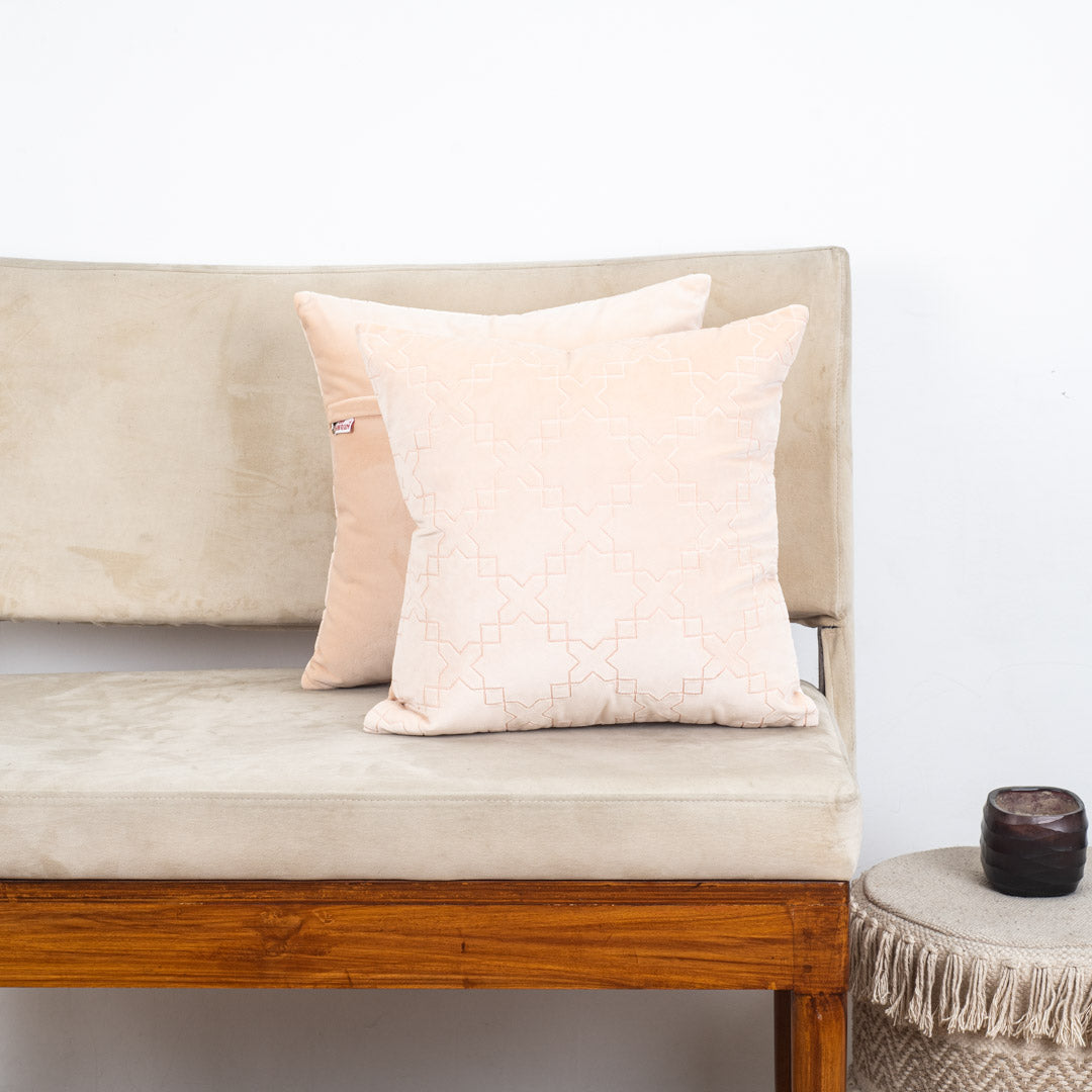 Premium Self Embossed Star Design Cushion Cover