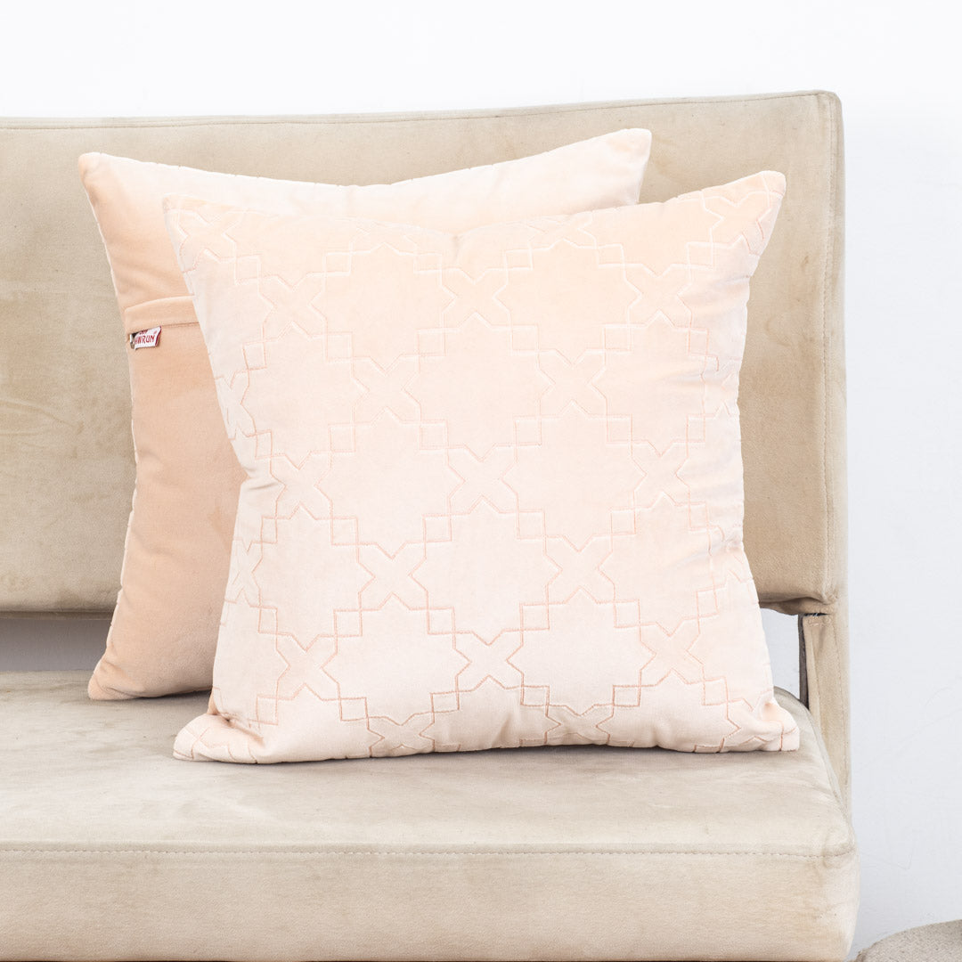 Premium Self Embossed Star Design Cushion Cover