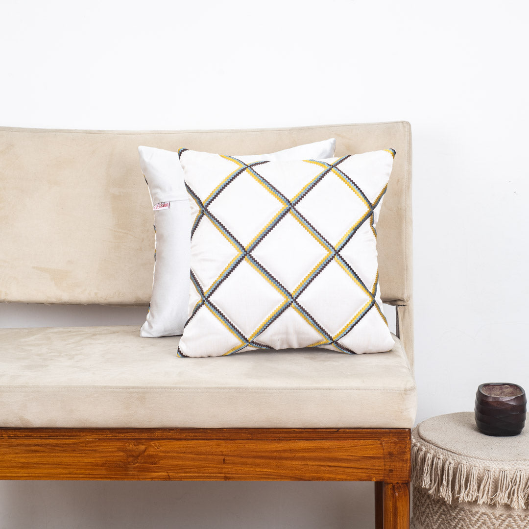 Mix Velvet Diamond Design Cushion Cover – 16×16″
