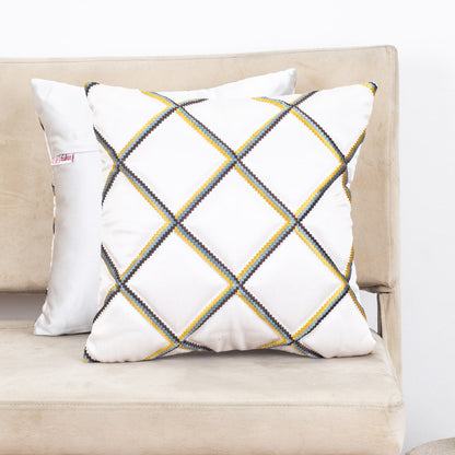 Mix Velvet Diamond Design Cushion Cover – 16×16″