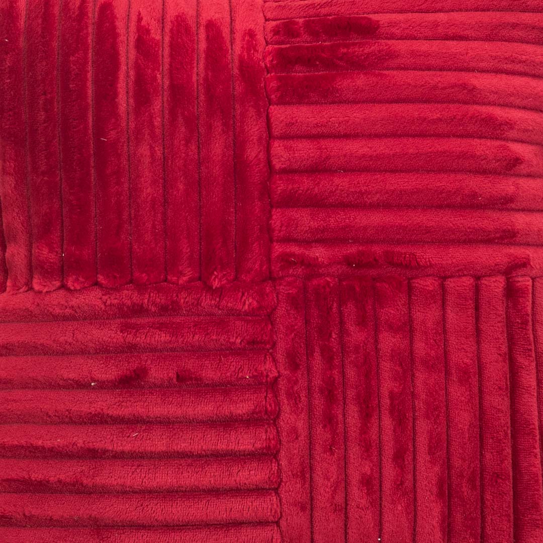 Premium Panelled China Velvet Cushion – Mustard – 16×16″