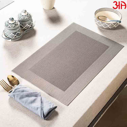 Grey BoxDesign Pvc Table Mat (2 Pcs Set) (12x18) Inch