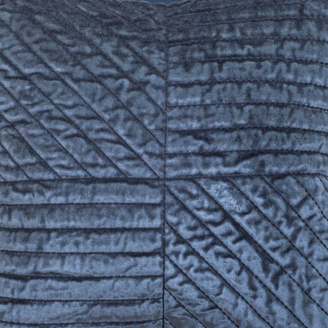 Luxury Navy Velvet Patchwork Cushion Cover – 16×16″