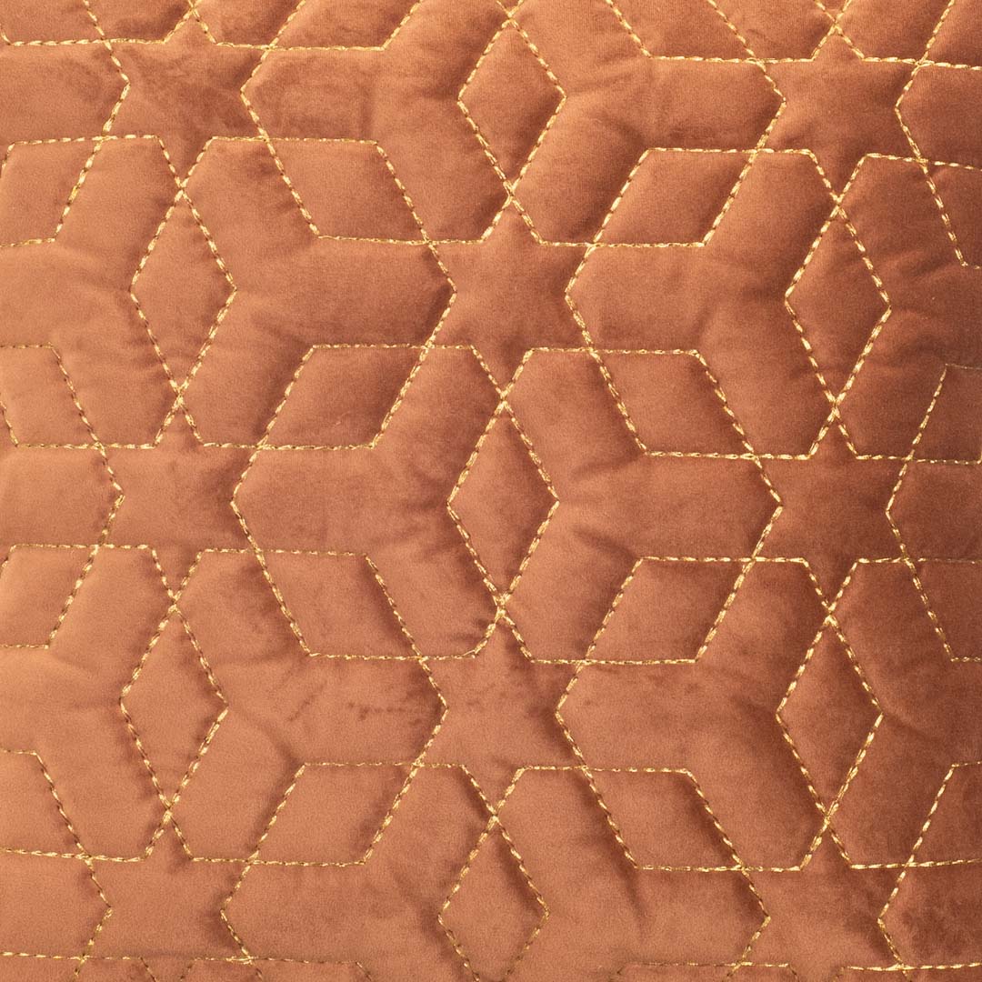 Warm Rust Textured Velvet Cushion Cover – 16×16″