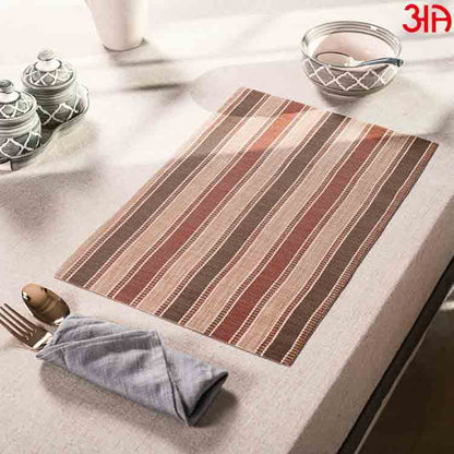 Stripe Design Pvc Table Mat (2 Pcs Set) (12x18) Inch