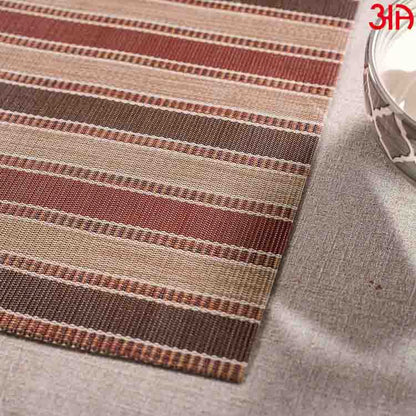 Stripe Design Pvc Table Mat (2 Pcs Set) (12x18) Inch