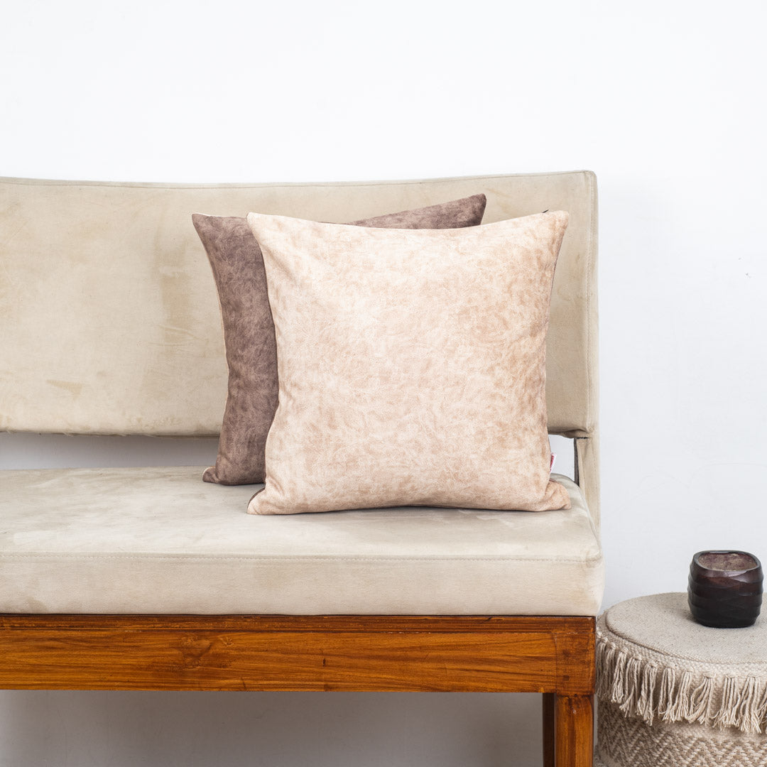 Solid Textured Suede Velvet Cushion Cover