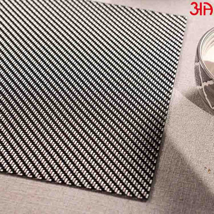 Plain Silver Pvc Table Mat (2 Pcs Set) (12x18) Inch