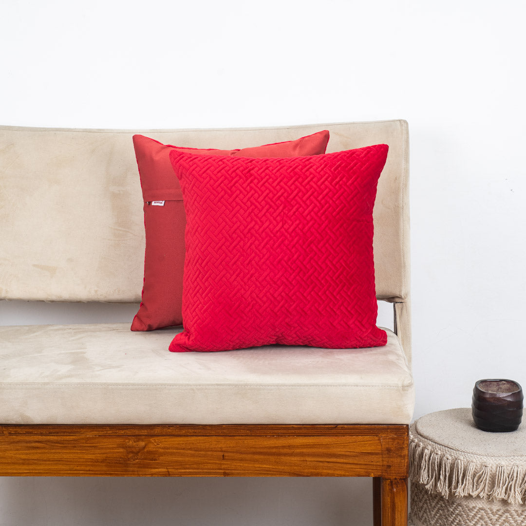 Textured Chain Velvet Cushion Cover – 16×16″