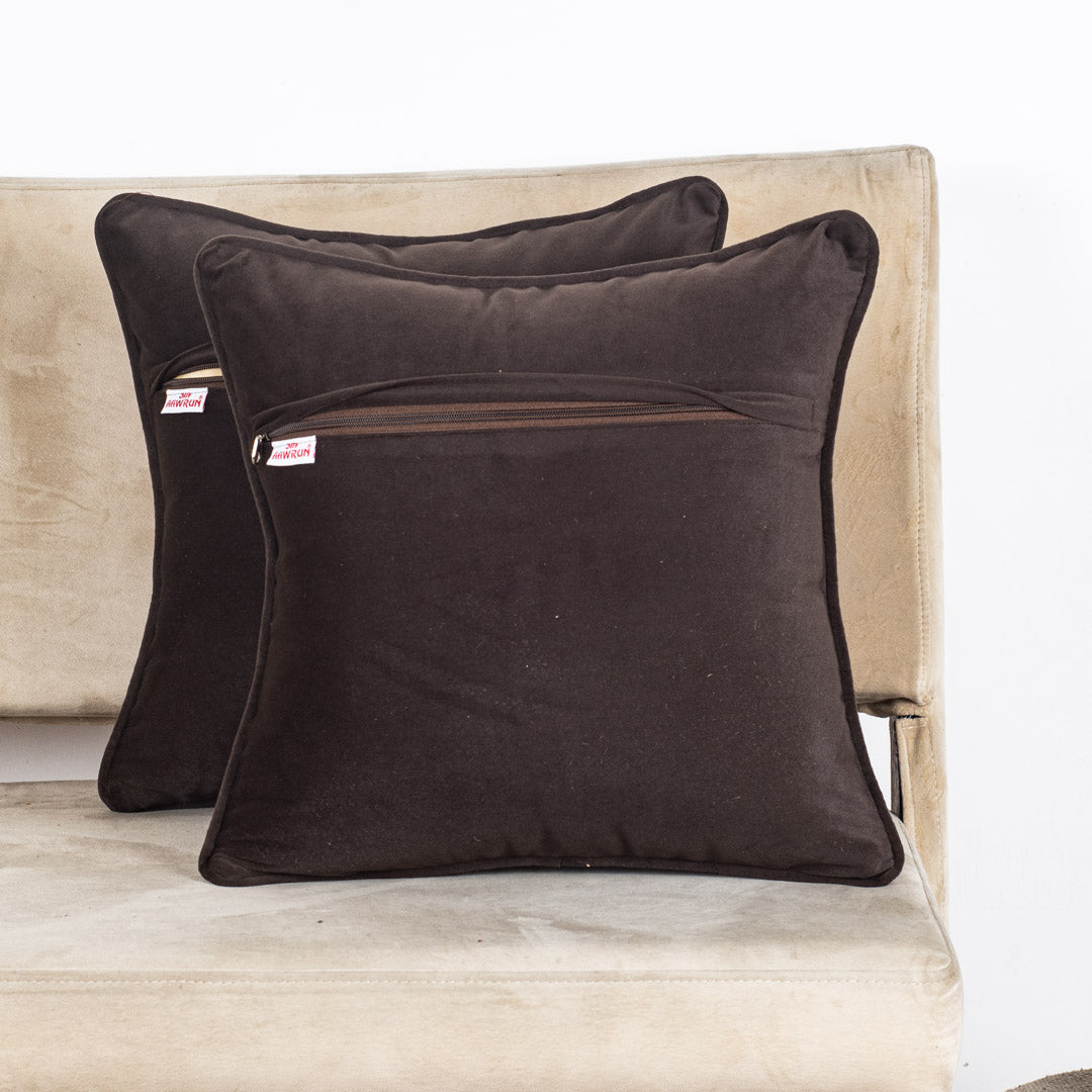 Luxury Velvet Cushion Cover with Colorful Botanical Print – 16×16″