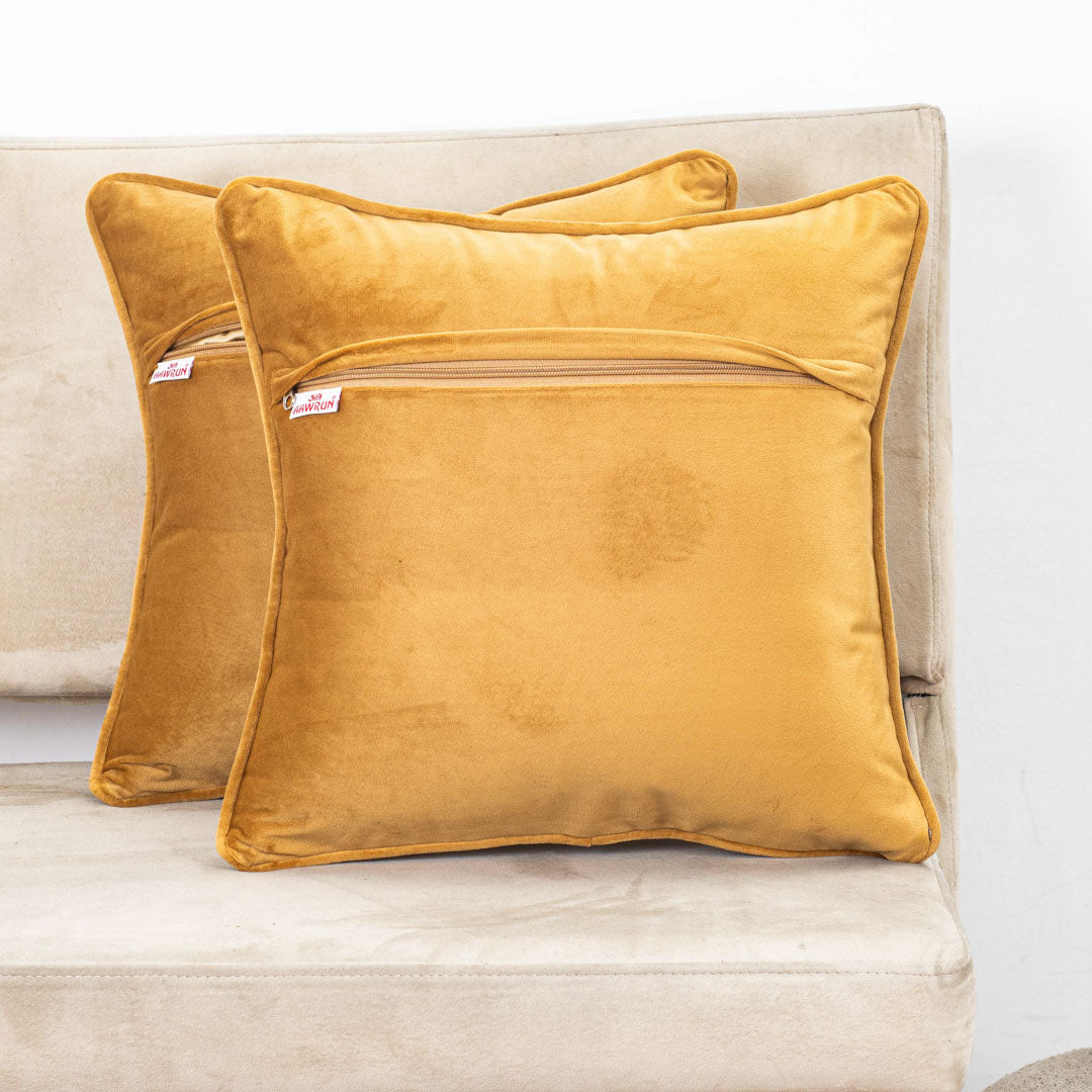Multicolor Abstract Geometric Velvet Cushion Cover Dgn-21
