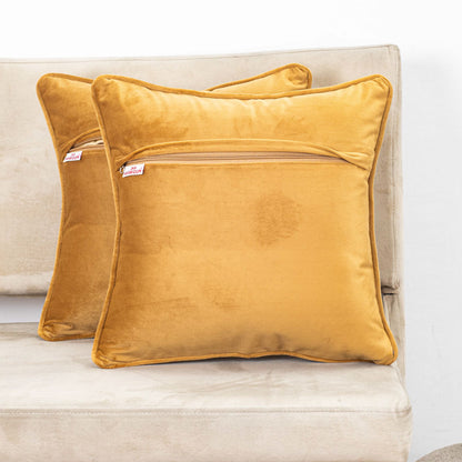 Multicolor Abstract Geometric Velvet Cushion Cover Dgn-21