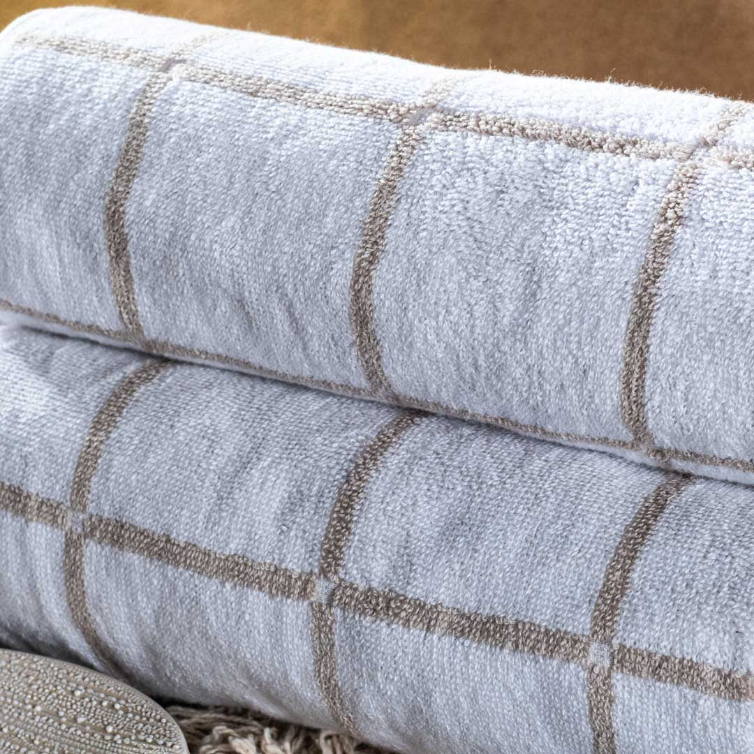 Taupe Check Cotton Hand Towel – 50 × 83 cm-SHADE-4