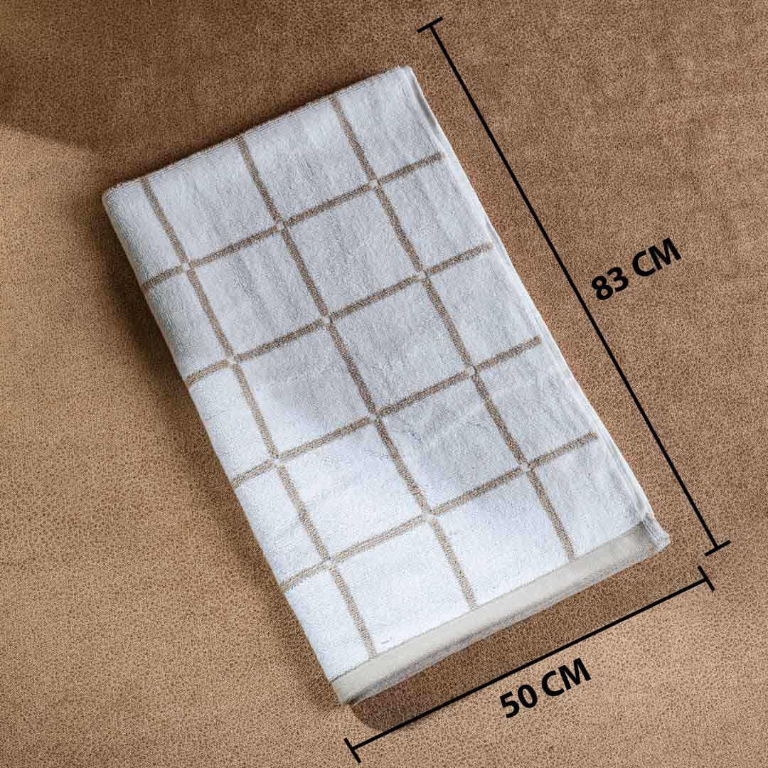 Taupe Check Cotton Hand Towel – 50 × 83 cm-SHADE-4