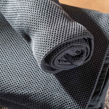 Deep Grey Textured Cotton Bath Towel – 76 × 163 cm