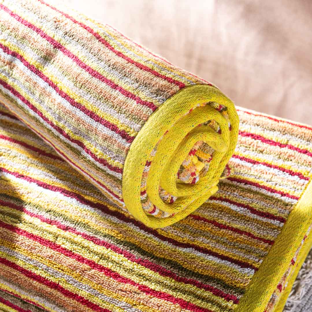 Sunset Stripe Cotton Bath Towel – 79 × 158 cm-SHADE-1