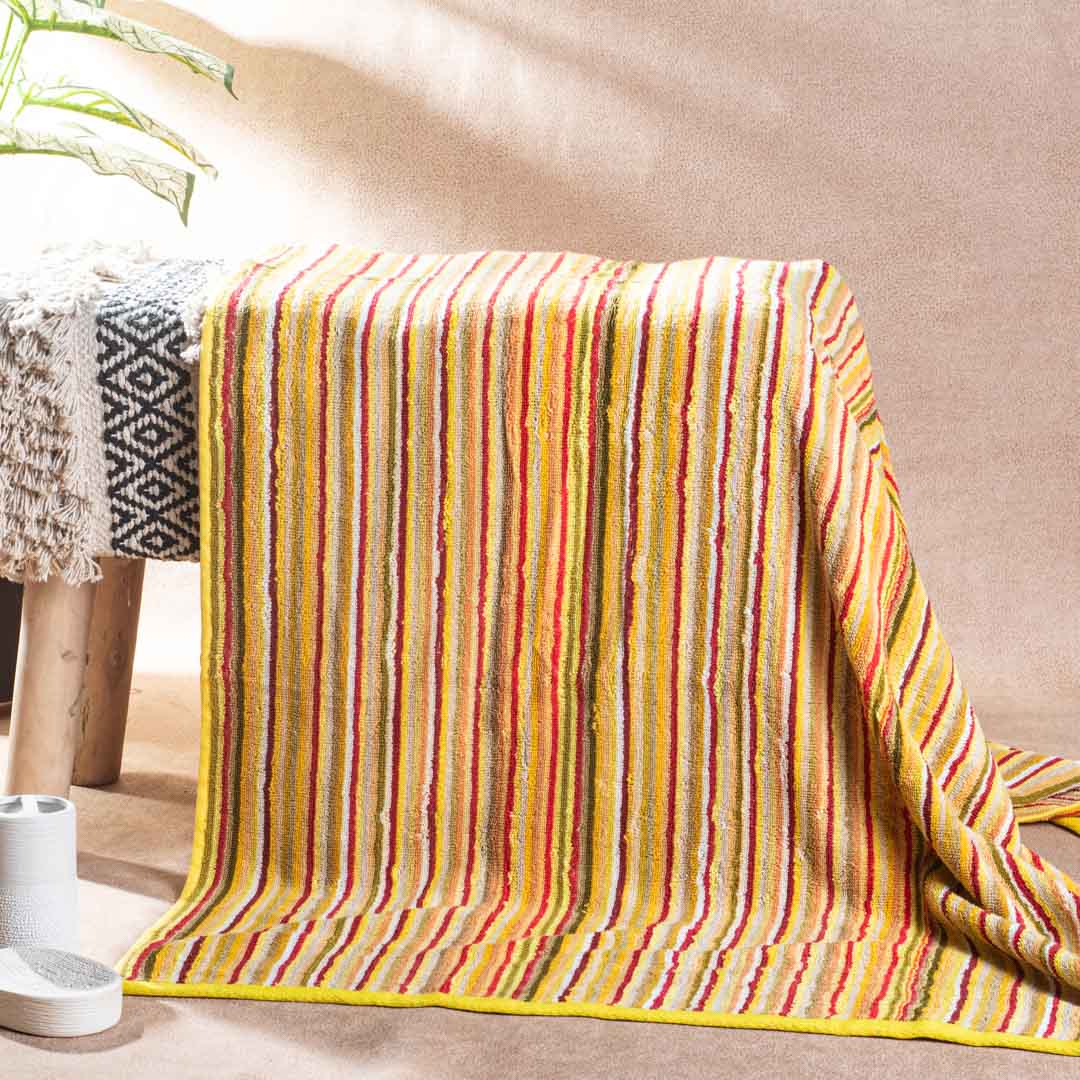 Sunset Stripe Cotton Bath Towel – 79 × 158 cm-SHADE-1