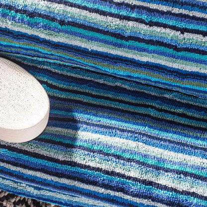Aqua Marine Striped Cotton Towel – 79 × 158 cm-SHADE-2