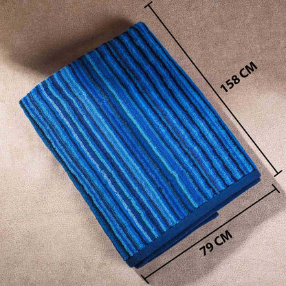 Deep Ocean Stripe Cotton Bath Towel – 79 × 158 cm-SHADE-3