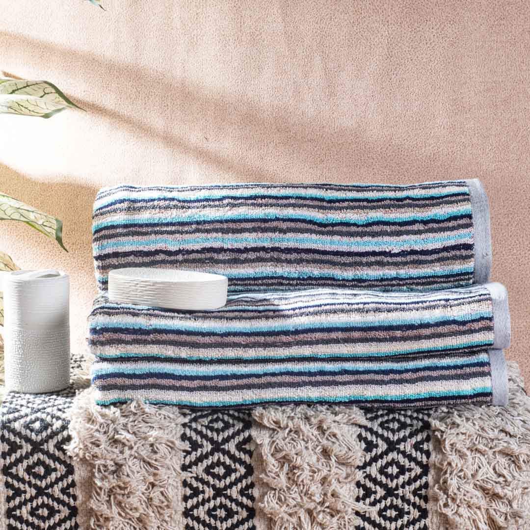 Mist Blue Horizon Cotton Bath Towel – 79 × 158 cm-SHADE-5
