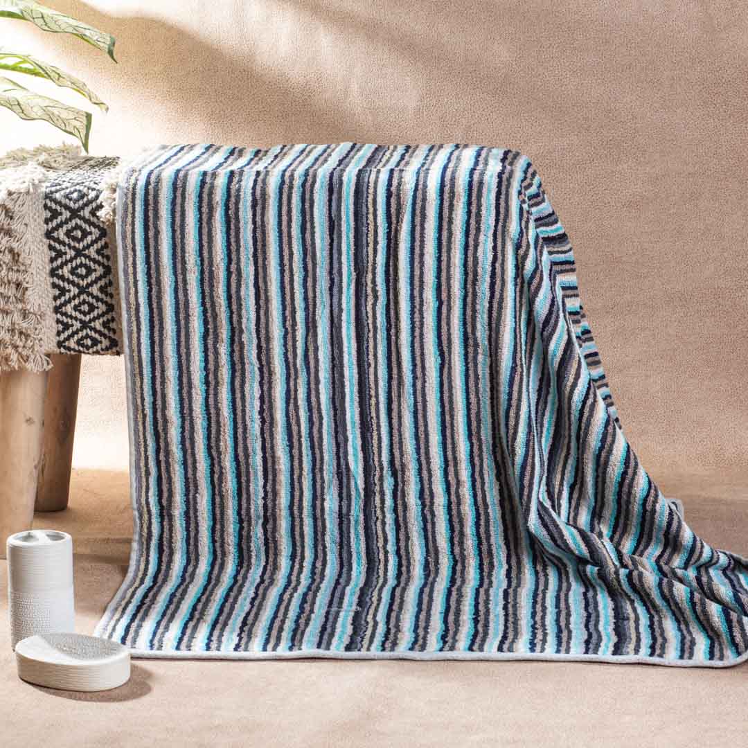 Mist Blue Horizon Cotton Bath Towel – 79 × 158 cm-SHADE-5