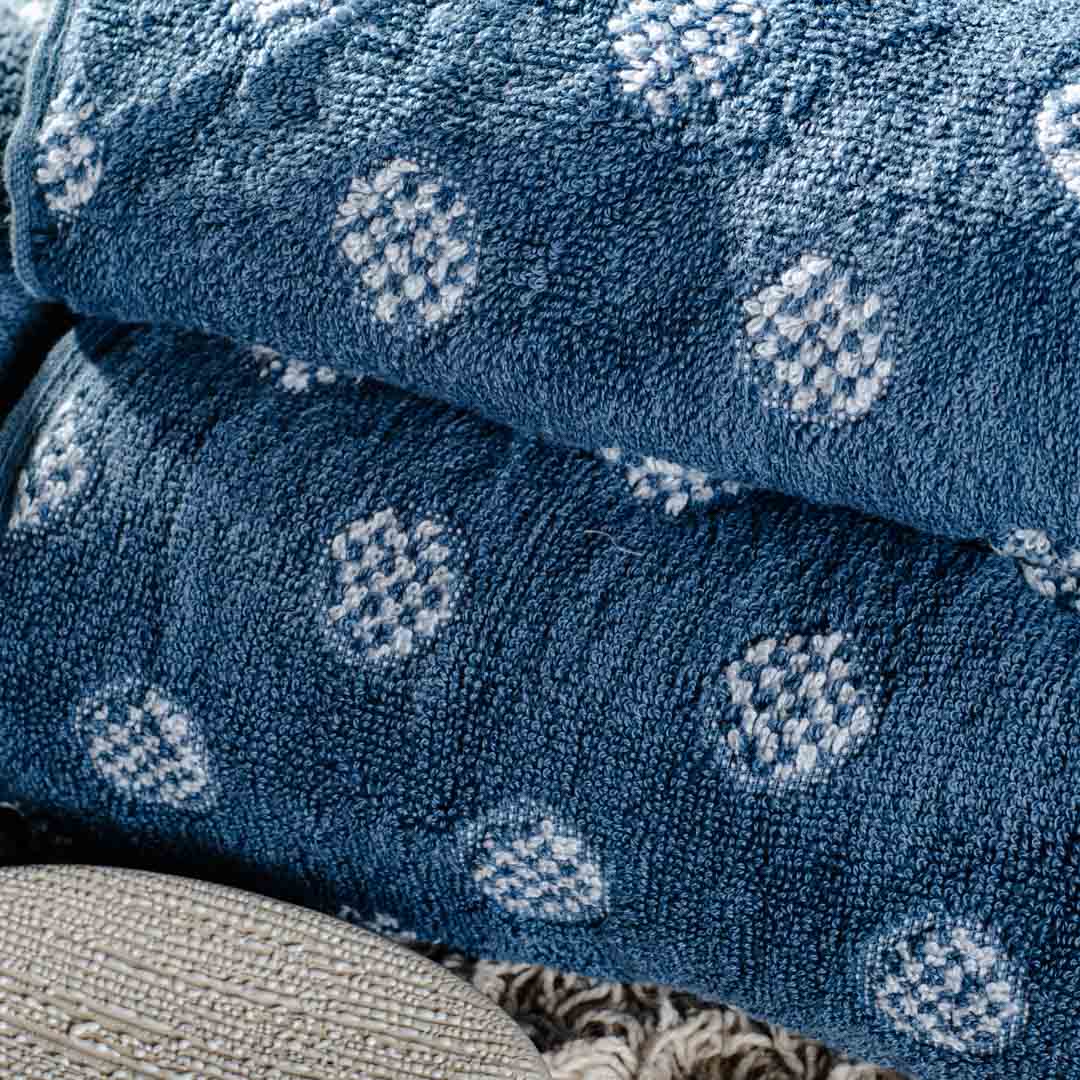 Indigo Spot Design Cotton Towel – 42 × 75 cm-DGN-5